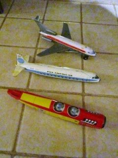   Japan Tin Friction TWA Pan am Bi plane Airplane Japanese Litho Toy