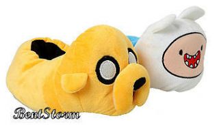 NEW Adventure Time With Finn & Jake Plush FACE Slippers House Shoes 5 