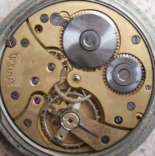 Doxa pocket watch movement enamel dial & case parts 51 mm. balance Ok 