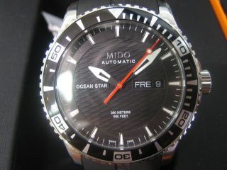MIDO OCEAN STAR CAPTAIN MENS AUTOMATIC WATCH SAPPHIRE BLK RUBBER BAND 