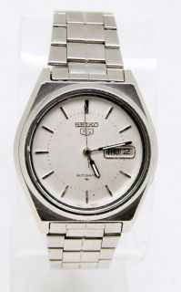 Vintage SEIKO 5 Day Date Automatic SS All Stainless Very Clean LQQK