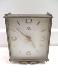 Kienzle German Winding Movement Brass Case Mantel Clock 5.5H 4.5W 