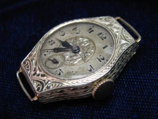 Swiss Vintage 14K White Gold Deco Ladies Wrist Watch, FANCY