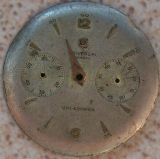 Universal Geneve Uni compax Chronograph Dial 34 mm. in diameter