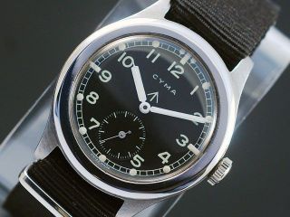 Cyma Military WWW Sub Second Vintage Watch