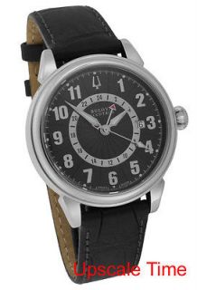 Bulova Accutron Gemini Automatic GMT Date Mens Luxury Watch 63B012