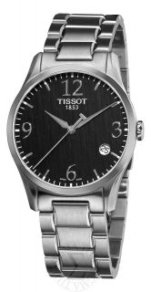 Tissot Mens T Classic Black Dial Stainless Steel Quartz Watch 