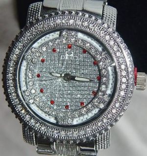   OUT RUBY & DIAMONDS PLATINUM BAND 50 CENTS ICE TREND TECHNO KING WATCH