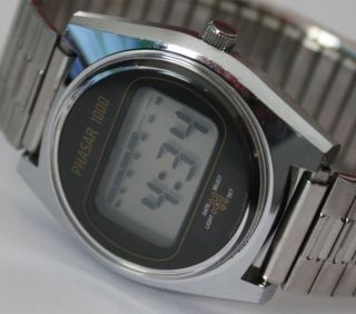   Vintage 1980s Phasar 1000 Crown Control Seiko LCD Digital Japan Watch