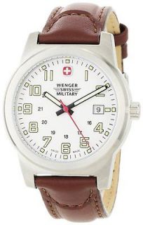 Wenger Swiss Military Mens 72900 Classic Field White Dial Brown 