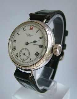 Gents vintage Waltham silver trench / wrist watch, 1920s
