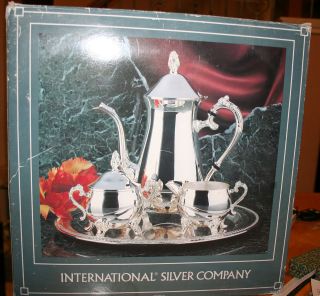 VTG NIB INTERNATIONAL SILVER CO Five/four Piece Silver Plate Tea 
