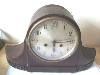 Junghans Wurttemberg German Oak Napoleon Hat Striking Mantle Clock