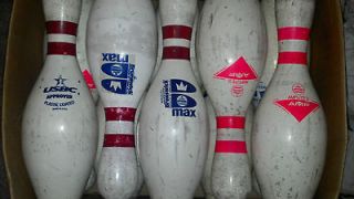 BOX OF 10 USED BOWLING PINS AMFLITE II   MAX USBC APPROVED TARGETS 