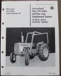 International 674 Utility Row Cr Tractor Sales Brochure