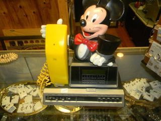 Mickey Mouse Vintage 1983 Clock Radio Alarm Phone Unisonic