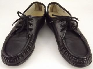 Womens shoes black leather SAS 6 M oxford comfort