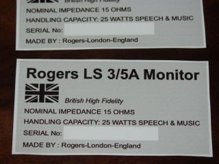 sticker for Rogers ls 3/5a , LS 3 5 A 2pcs