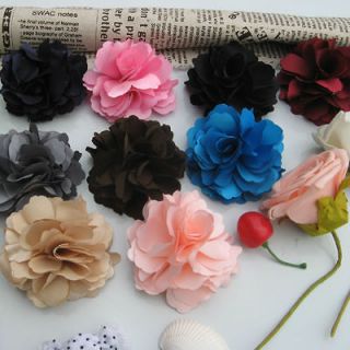 Girls Women 3 Silk Rose Flower Flower Hair Bow Clips Brooch 9 color