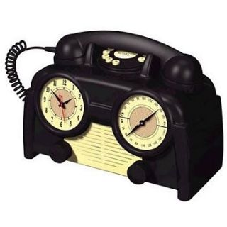   NO​STALGIC COMBO AM/FM Retro Clock Radio Phone~FABULOU​S GIFT