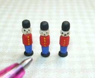 Miniature David Krupick Wooden Toy Soldiers (3) for DOLLHOUSE 