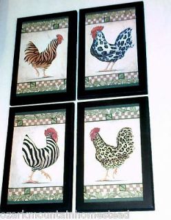 Funky Chicken kitchen wall decor plaques zebras leopards tigers 