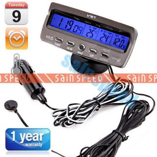 LCD Car Auto Digital Clock Temperature Thermometer Multifunction 