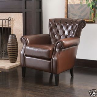 Set of 2 Gorgeous Royal Design Brown Leather Club Chairs