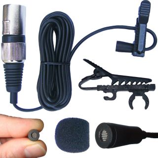 PROFESSIONAL LAVALIER CLIP ON LAPEL MICROPHONE WITH PHANTOM 3 PIN XLR 