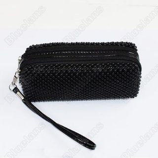   Bead Wristlet Evening Clutch Bag Iphone4 Holder Two Compartment