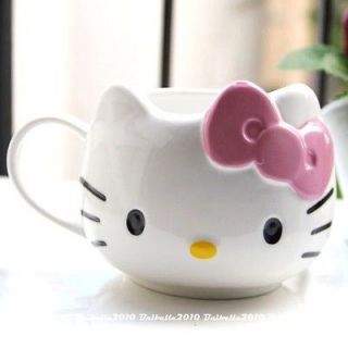 Hello Kitty Ceramic Cup Tea Milk Coffee Mug White Pink Bowknot BZ2