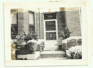 Vintage Polaroid Photo * House Address 1122 * Screen Door * Scratched