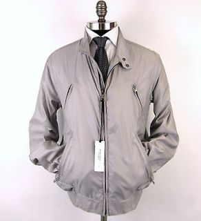 New VERSACE COLLECTION Gray Microfiber Zip Coat Jacket 48 38R 38 S M 