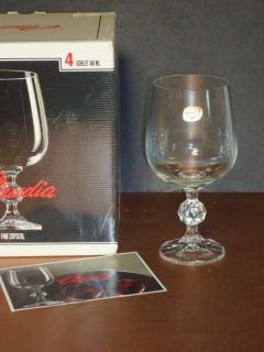   Bohemia Wine Glass set of 4 NEW IN BOX Crystal Stemware w/ ball stem