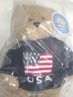 PLUSH TEDDY BEAR USA SWEATER BY NOVA PLUSH NEW IN THE BAG