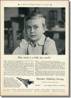 1953 How much is a little boy worth?   Gloster Javelin engine print ad