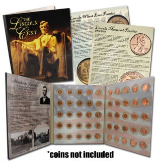 Lincoln Cent Coin Album with 50 direct fit A capsules color custom 