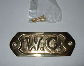 Collectible Nautical Decorative Brass W. C. Sign or Home Wall Plaque 