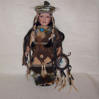 Onida Cathay Porcelain Indian Doll with Dream Catcher
