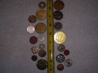 VINTAGE LOT OF COLLECTORS TOKENS, COINS,MEDALS,O​LD PLAY MONEY 
