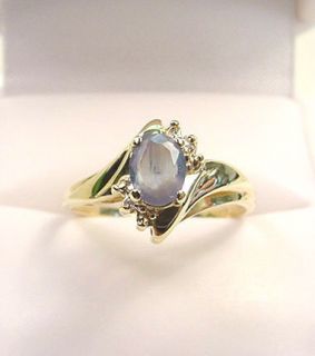 NATURAL ALEXANDRITE PRETTY COLORS and DIAMONDS 10K GOLD RING