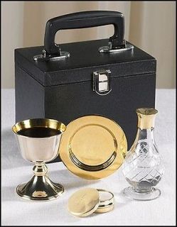 Chalice Paten Pyx Holy Water Bottle Carrying Case Priest Traveling 