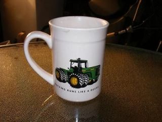 Gibson JOHN DEERE Tractor 12 ounce Coffee Mugs~Nothing Runs Like A 