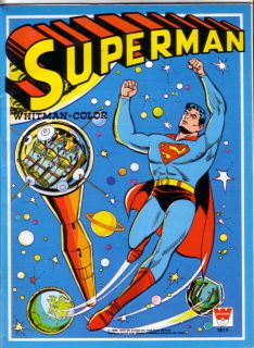 SUPERMAN WHITMAN COLOR BOOK, COLORING BOOK, 1979, UNUSED, VERY RARE