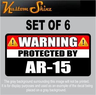 AR 15 Warning Sticker 3 x 1.5 Firearm Gun 5.56 .223 Vinyl Decal WS3 