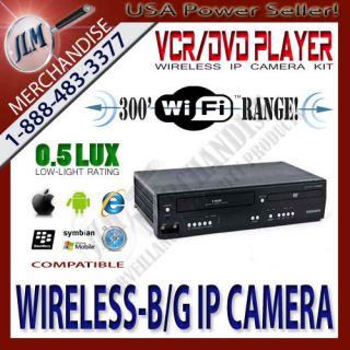 Combo DVD Player VCR Wireless Wi Fi IP Internet Spy Camera Hidden 