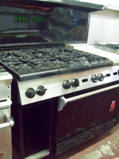 Wolf 6 Burner Hot Plate 48 Range Oven Griddle Commercial Use with 