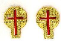 Knights Templar Past Commander Metal Collar Crosses with Rays