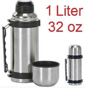   DOUBLE WALL Stainless Steel Coffee Bottle Thermos 1 Liter 32 OZ #B