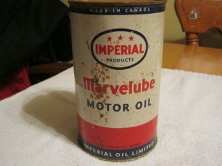 VINTAGE IMPERIAL OIL PRODUCTS MARVELUBE ONE QUART MOTOR OIL CAN